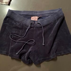 Terricloth navy blue drawstring Juicy Couture shorts